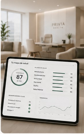 Tablet con el mapa de salud